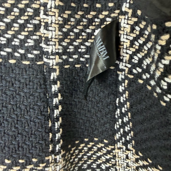 White House Black Market Black and White Plaid Blazer Textured Career Workwear - Picture 7 of 16